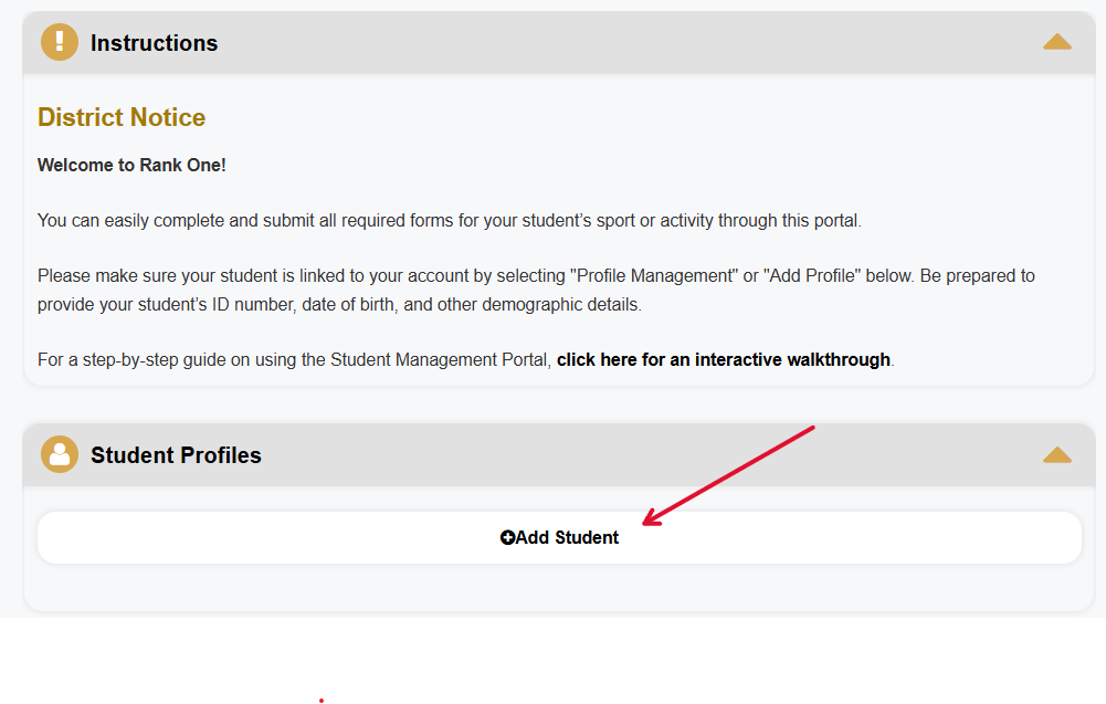 Add student form