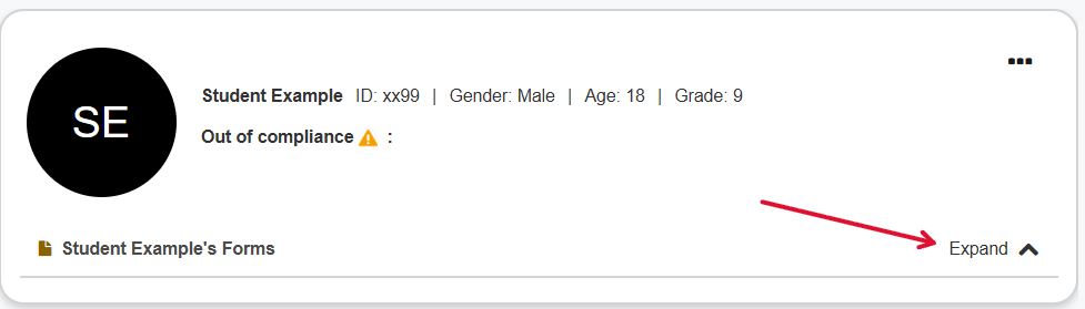 Student compliance status